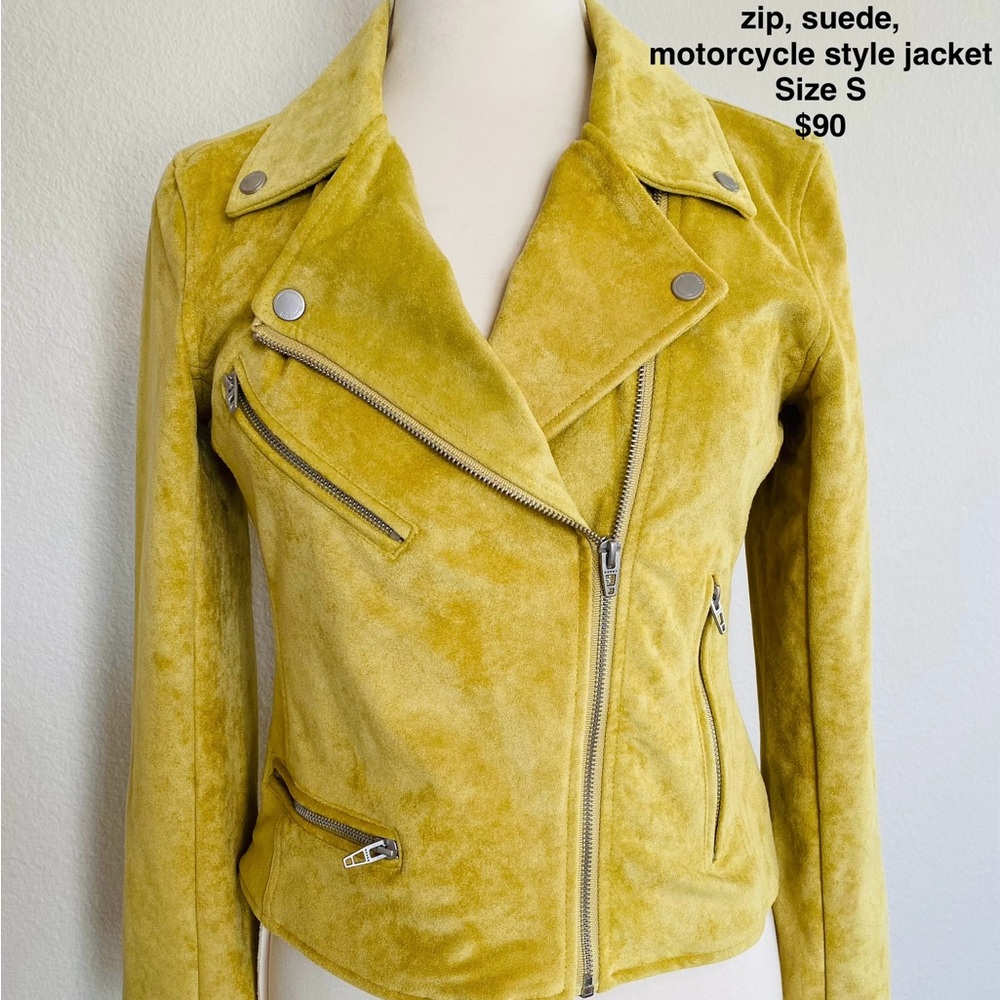 Jacket, ladies, suede, yellow, size S